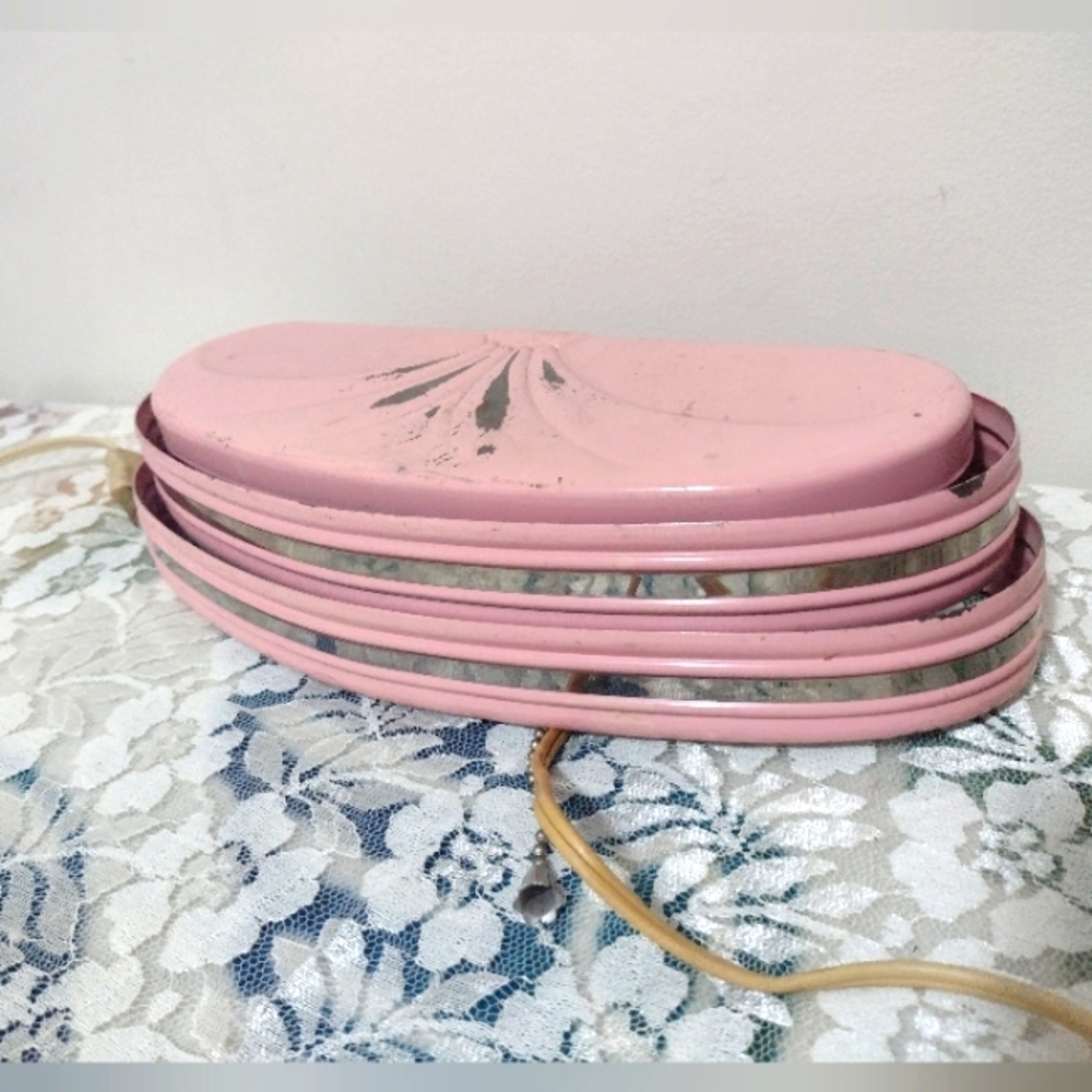 Retro Metal Vintage Pink Lamp (Working)